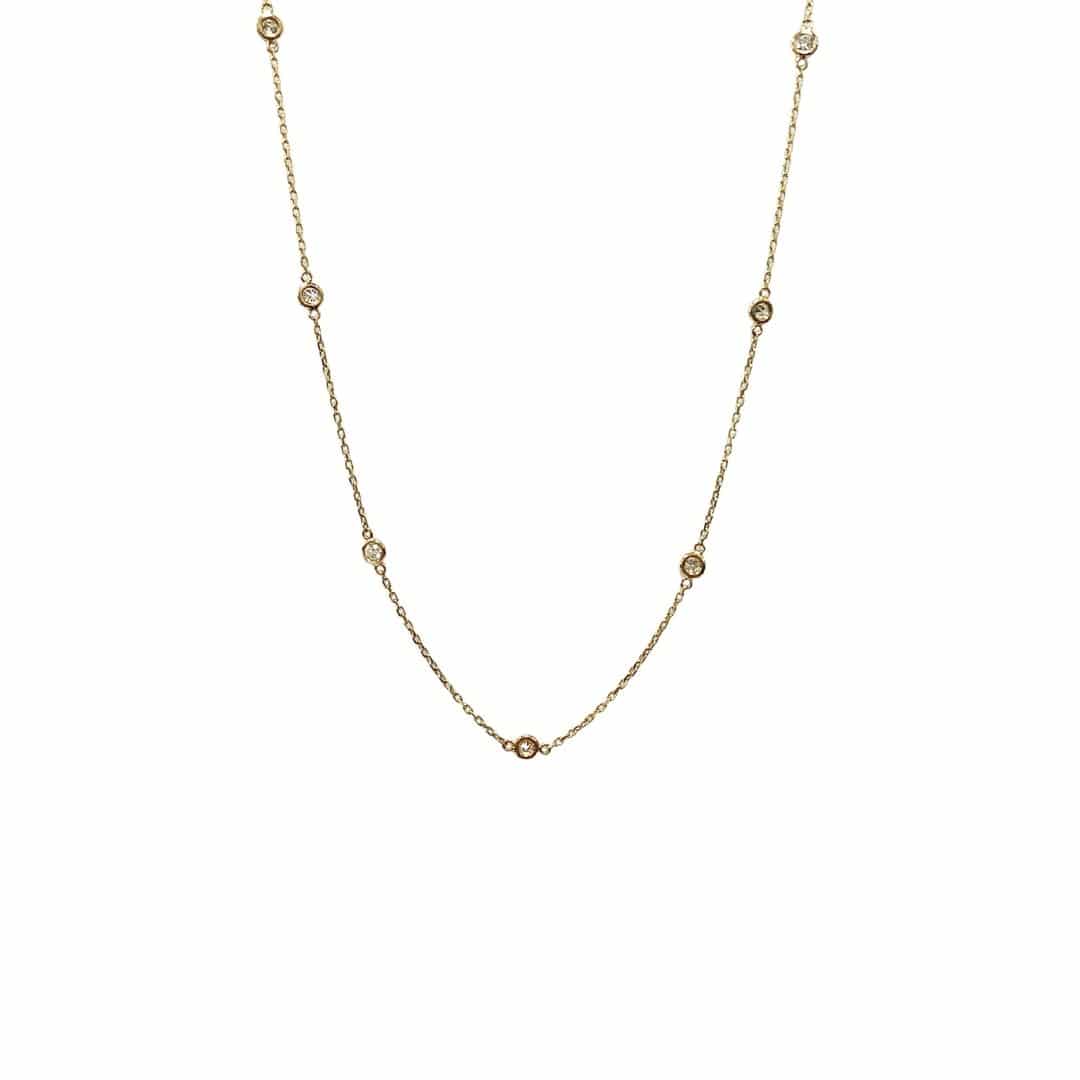 14KY gold diamonds by the yard necklace