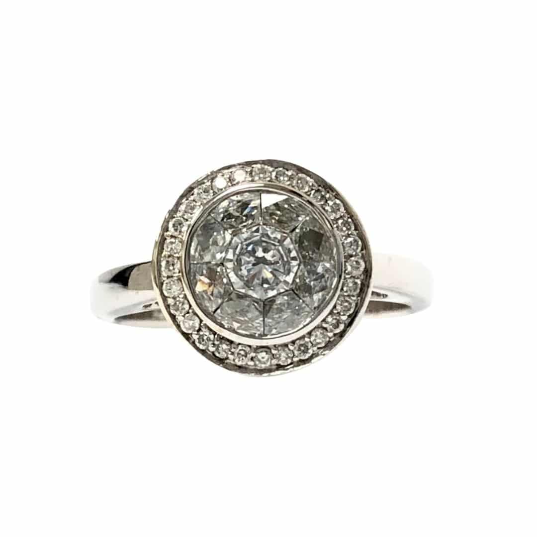 14KW Diamond lllusion set ring