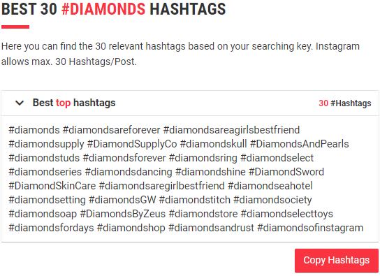best diamond hashtags